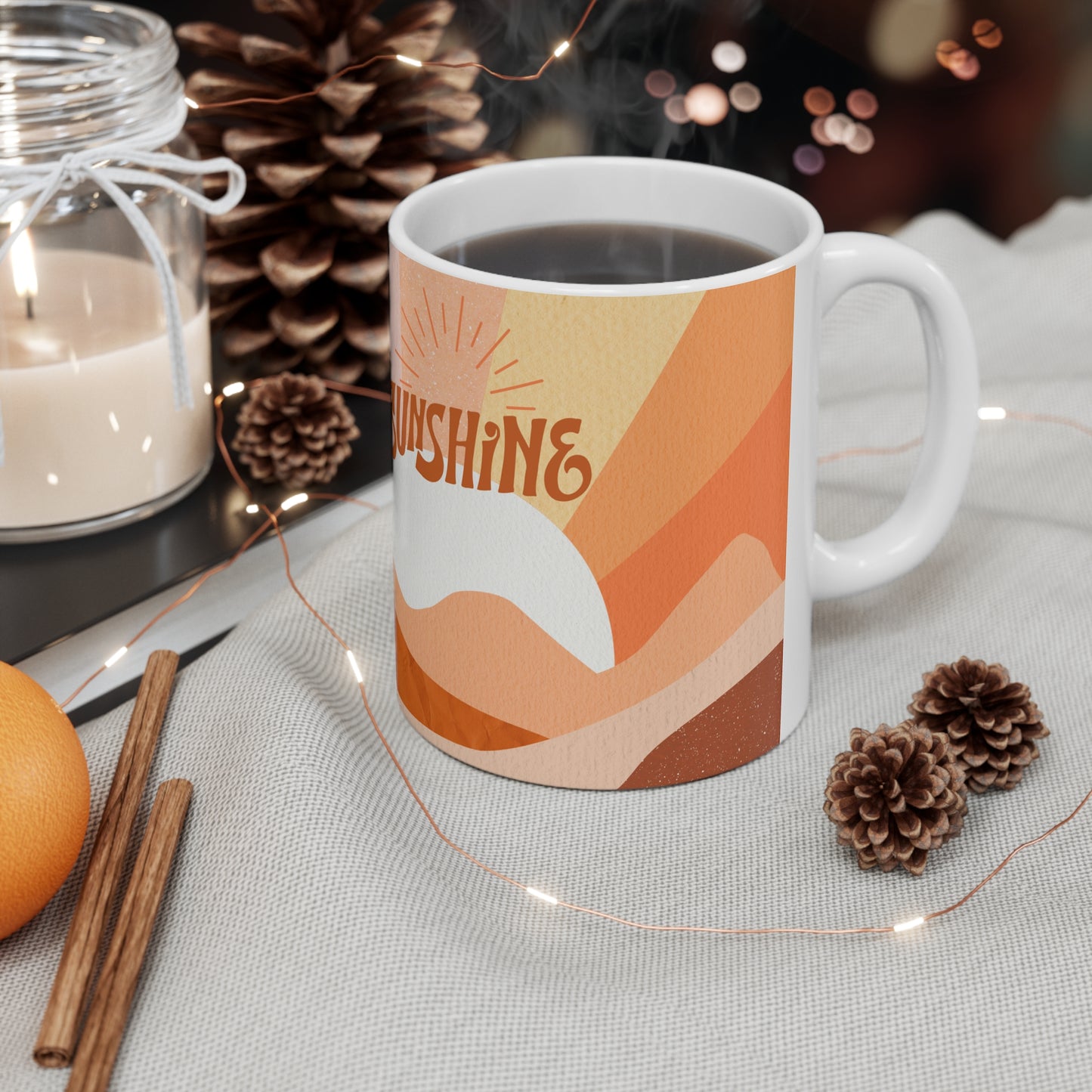 a cup of coffee sitting on top of a table