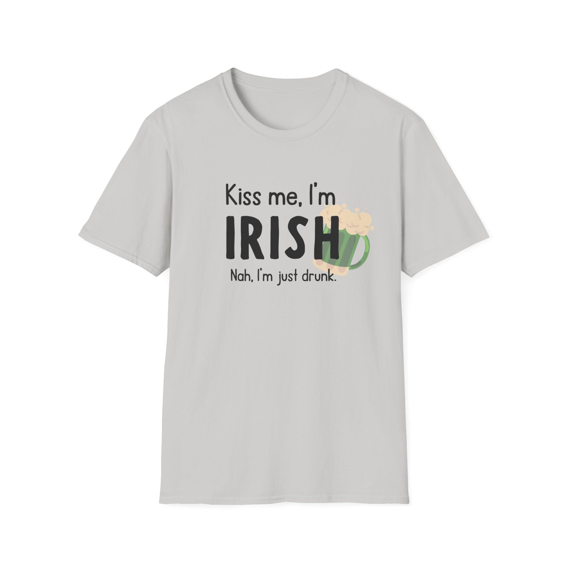 a t - shirt with the words kiss me i'm irish